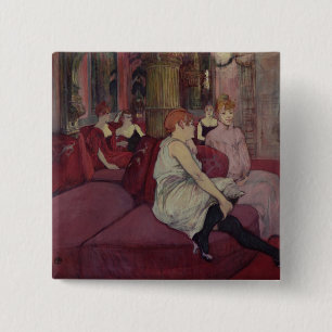 In the Salon at the Rue des Moulins, 1894 15 Cm Square Badge