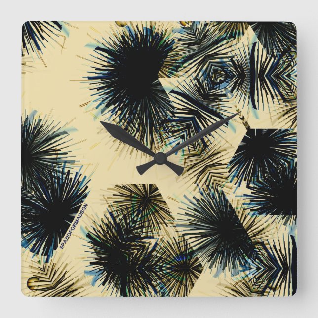 In the shade of colour Beige Square Wall Clock (Front)