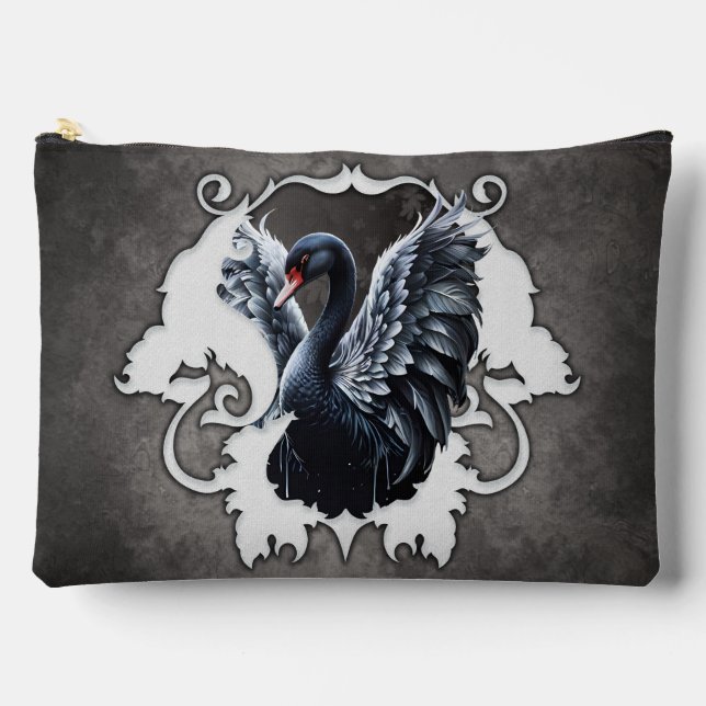 In the shadow of elegance: A black swan. Accessory Pouch (Front)