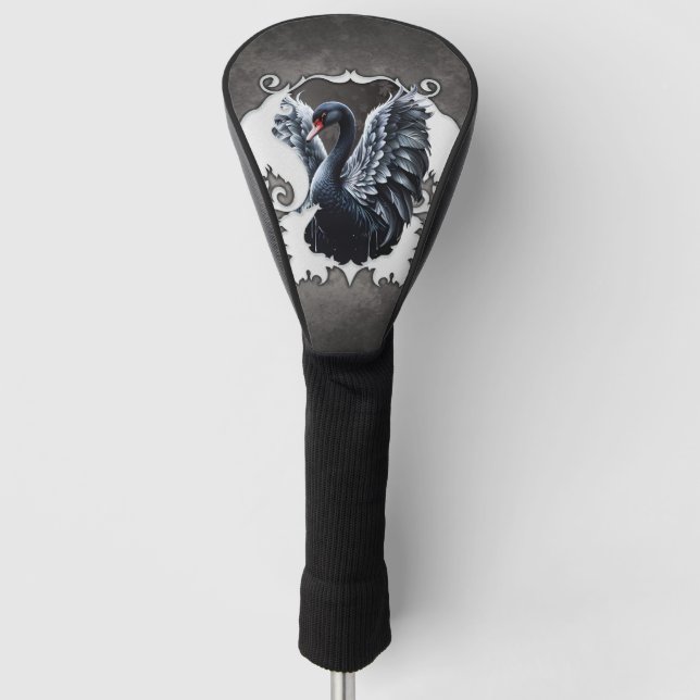 In the shadow of elegance: A black swan. Golf Head Cover (Front)