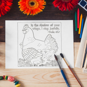 In the Shadow of Your Wings Colouring Postcard