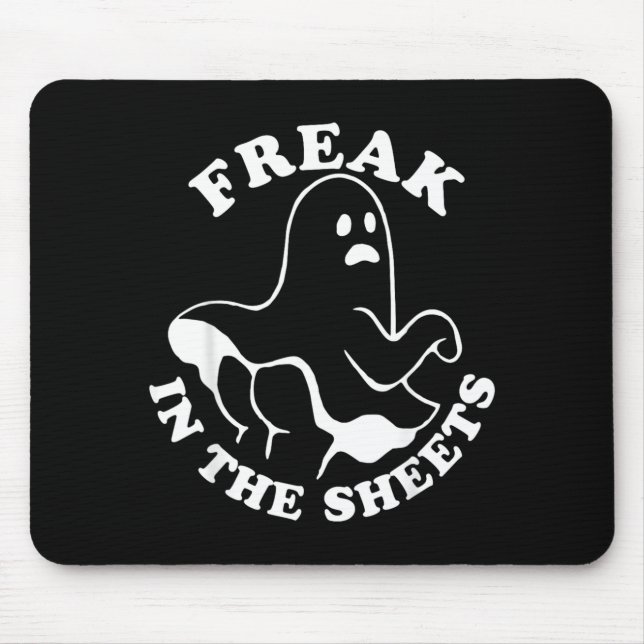 In The Sheets Funny Halloween Boo Ghost Mouse Pad (Front)