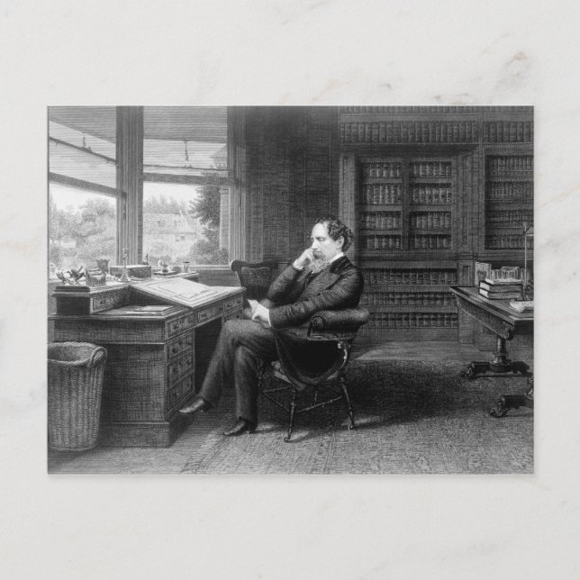 In the Study of Charles Dickens Postcard (Front)