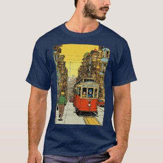 in the style of Tin-Tin comics, vibrant colours T-Shirt