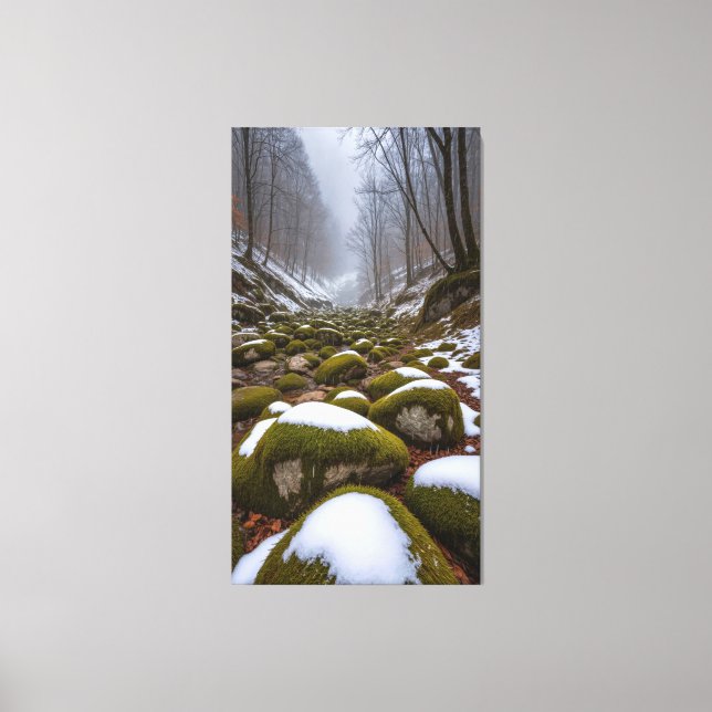 In the tranquil valley snow falls canvas print (Front)