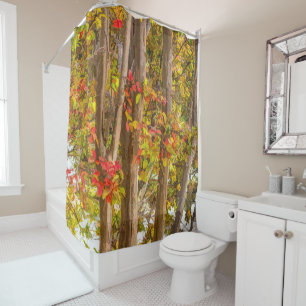 In the Trees Fall Color Crepe Myrtle Photo-Art Shower Curtain