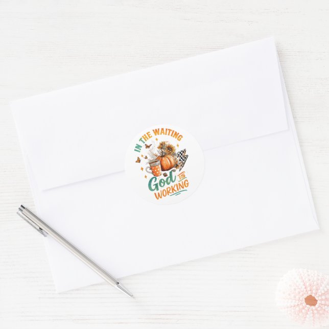 In The Waiting...  Classic Round Sticker (Envelope)