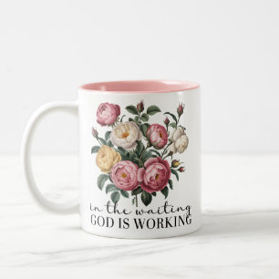 In the Waiting God is Working Two-Tone Coffee Mug