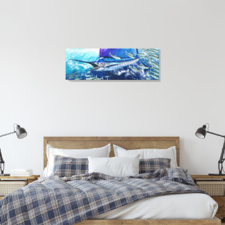 In the Wash, Sailfish chases school. Canvas Print