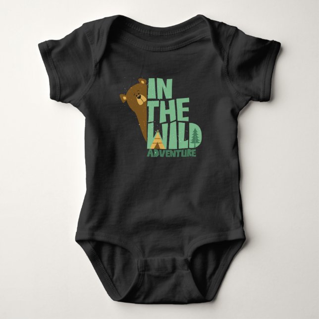 In The Wild Adventure Bear Baby Bodysuit (Front)