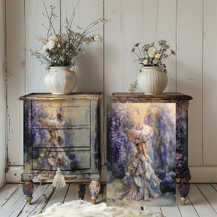 In the Wisteria, Full length Ethereal Portrait Art Tissue Paper