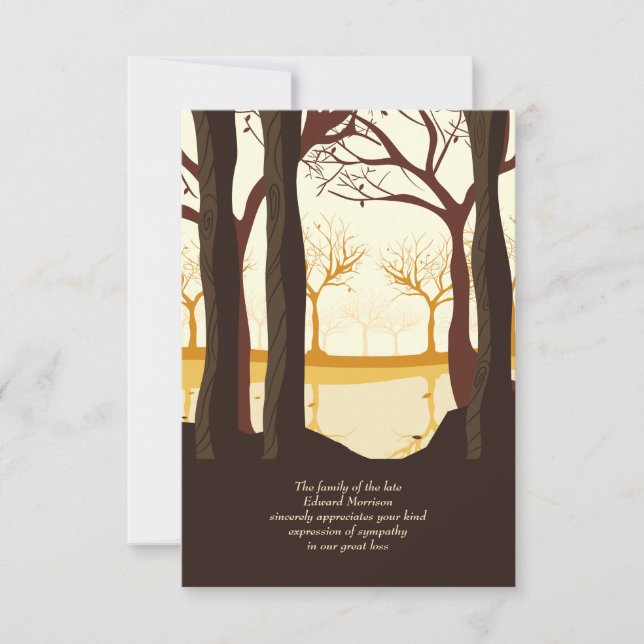 In The Woods Bereavement Thank You Card (Front)