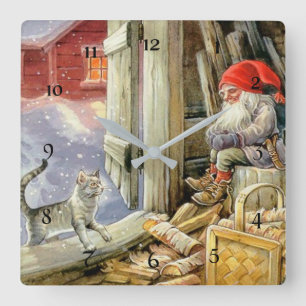“In the Woodshed” by Jenny Nystrom Square Wall Clock