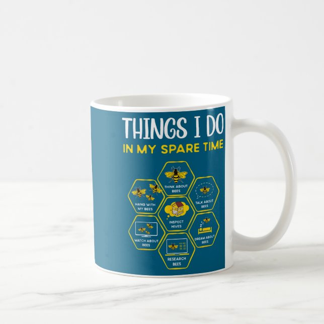 In Things Spare Time Beekeeping Bees Coffee Mug (Right)