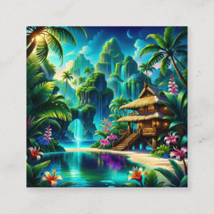 In this digital painting, an artist has created a square business card