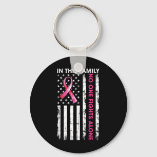 In This Family Fight Alone Breast Cancer Awareness Key Ring