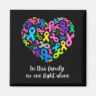 In This Family Fight Alone Cancer Awareness Ribbon Magnet