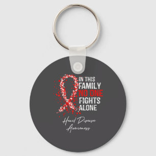 In This Family Fights Alone Heart Disease Awarenes Key Ring