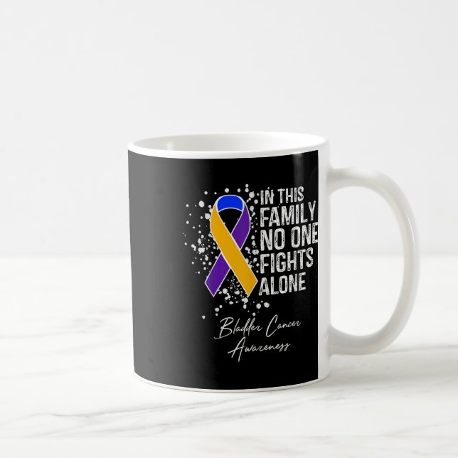 In This Family Fights Alone Shirt Bladder Cancer  Coffee Mug (Right)