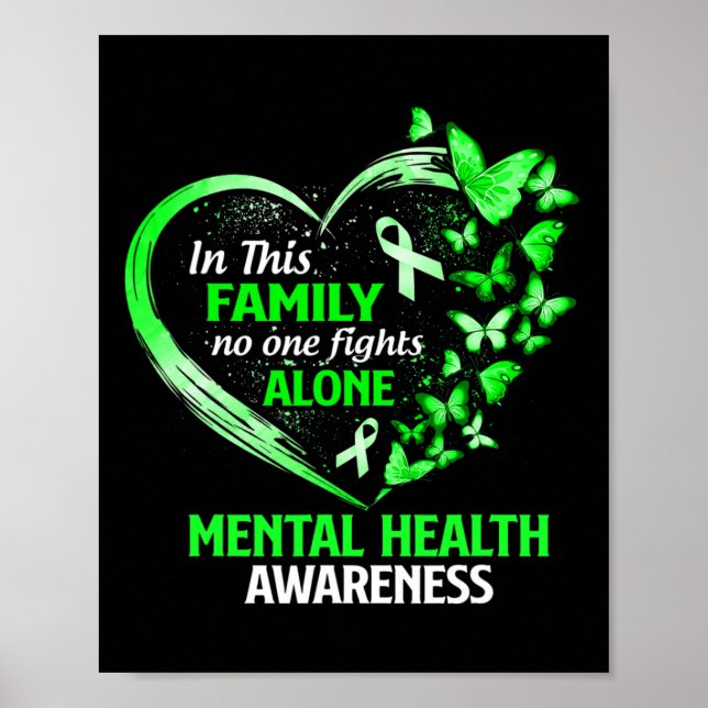 In This Family No One Fight Alone Mental Health Aw Poster (Front)