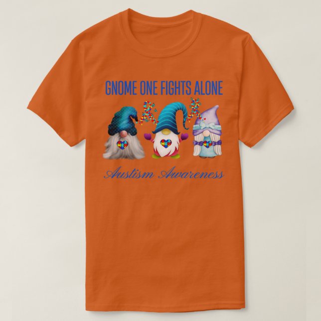 In this Family no one fights alone autism T-Shirt (Design Front)