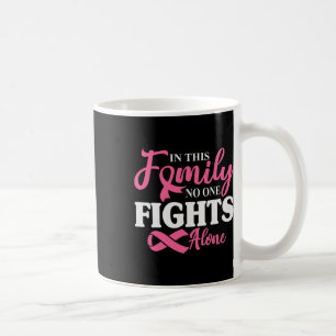 In This Family Nobody Fight Alone Breast Cancer Pi Coffee Mug