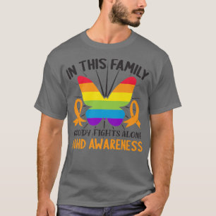 In This Family Nobody Fights Alone, ADHD Awareness T-Shirt