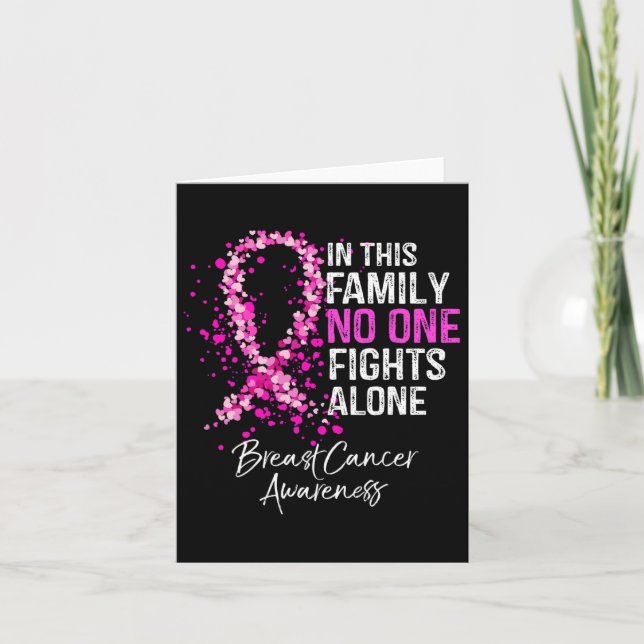 In This Family Nobody Fights Alone Breast Cancer A Card (Front)