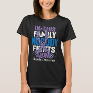 In This Family Nobody Fights Alone Diabetes T-Shirt