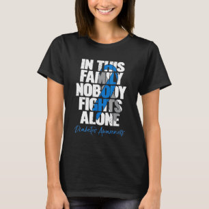 In This Family Nobody Fights Alone Grey Blue Ribbo T-Shirt