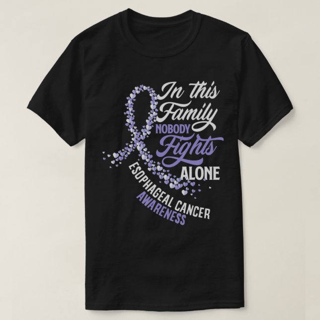In This Family Nobody Fights Alone Oesophageal Can T-Shirt (Design Front)