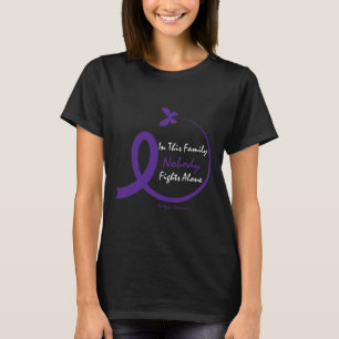 In This Family Nobody Fights Alone Purple Epilepsy T-Shirt
