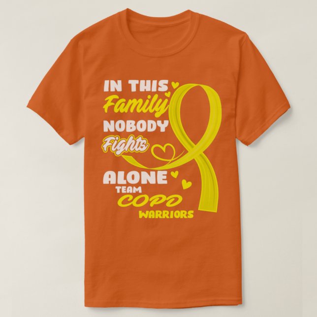 In This Family Nobody Fights Alone Team COPD Warri T-Shirt (Design Front)