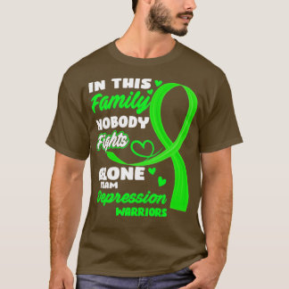 In This Family Nobody Fights Alone Team Depression T-Shirt