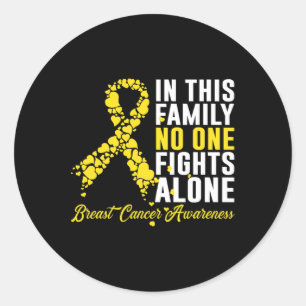 In This Family Nobody Fights Alone Youth Childhood Classic Round Sticker