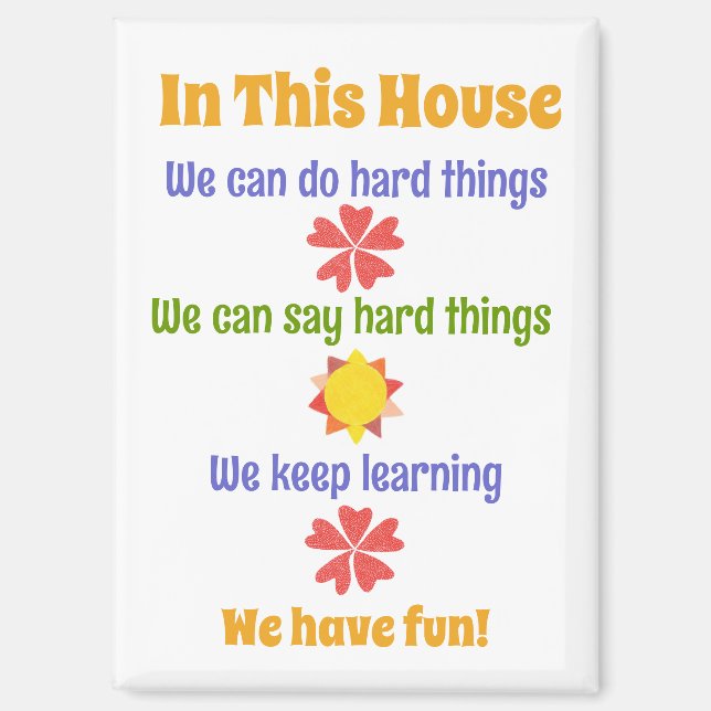 In This House "house rules" magnet (Front)
