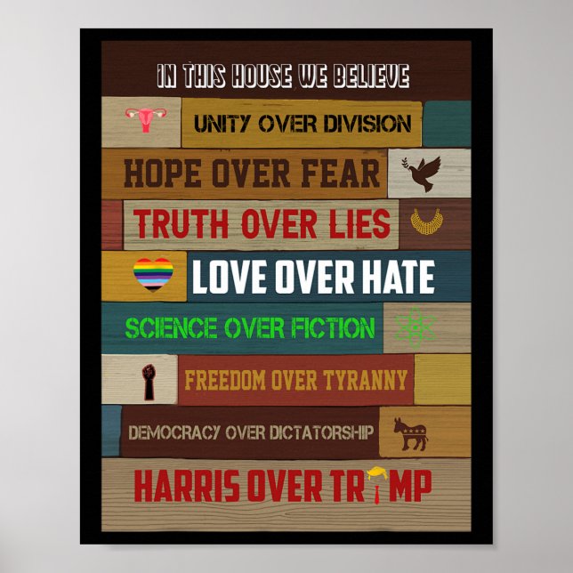 In This House We Believe Harris Over Trump - Femin Poster (Front)