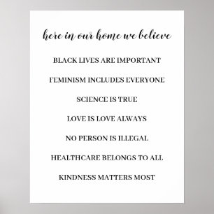 In This House We Believe Modern Minimalist Design Poster