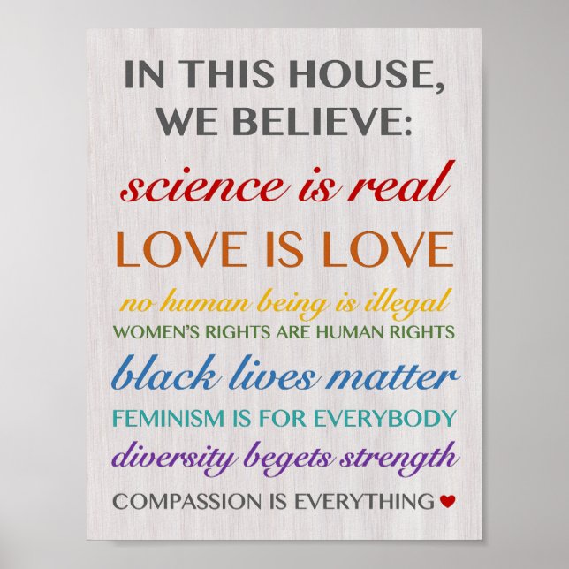 In This House We Believe Poster (Front)
