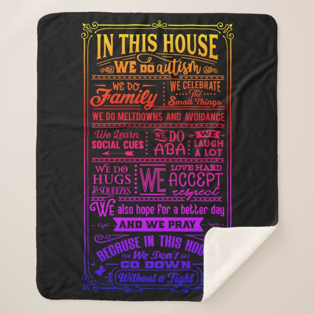 In This House We Do Autism... Sherpa Blanket (Front)