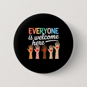 In This Room Everyone Is Welcome Here Teacher Stud 6 Cm Round Badge