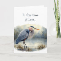 In this Time of Loss, Scripture Comfort Heron Bird