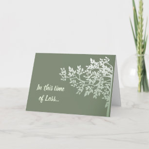 In this Time of Loss, Scripture Comfort Tree Leaf Card