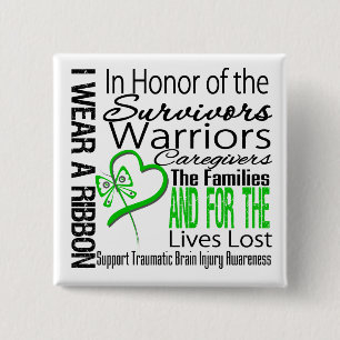 In Tribute Collage Traumatic Brain Injury 15 Cm Square Badge