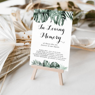 In Tropical Greenery White Floral Loving Memory  Poster