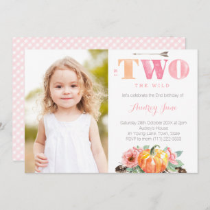 In TWO the Wild, Boho Fall 2nd Birthday Party Invitation