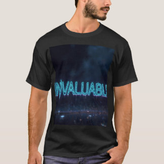 (IN)VALUABLE Neon Cyan Tech Typography T-Shirt | Y