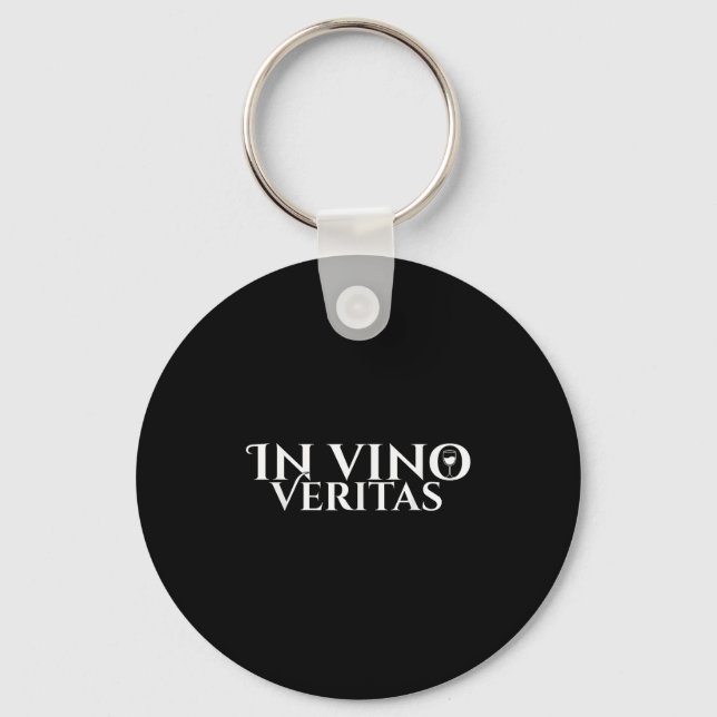 In Vino Veritas _ Latin _ Ancient Rome _ Wine Love Key Ring (Front)