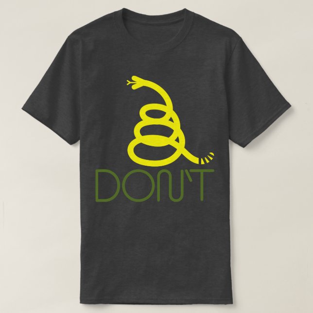 In Vogue Modern Yellow Minimalist Gadsden Snake Fl T-Shirt (Design Front)
