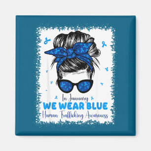 In We January Blue Human Trafficking Awareness Magnet